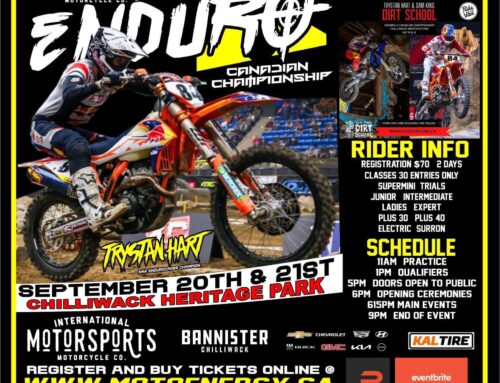 REGISTER TODAY FOR A SPOT IN THE ENDURO X CANADIAN CHAMPIONSHIP PUT ON BY MOTOENERGY AT THE CHILLIWACK HERITAGE PARK SEPT 20/21.